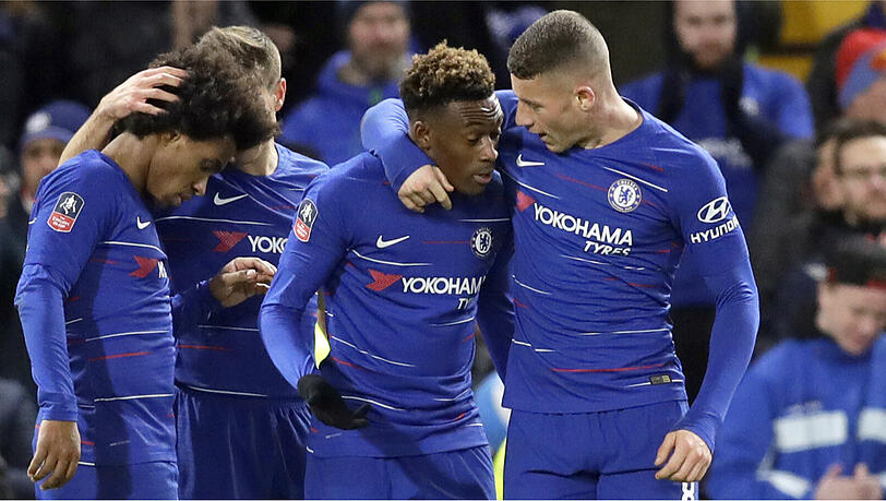 Vom FC Bayern umworben: Callum Hudson-Odoi (Mi.). Vom FC Bayern umworben: Callum Hudson-Odoi (Mi.).