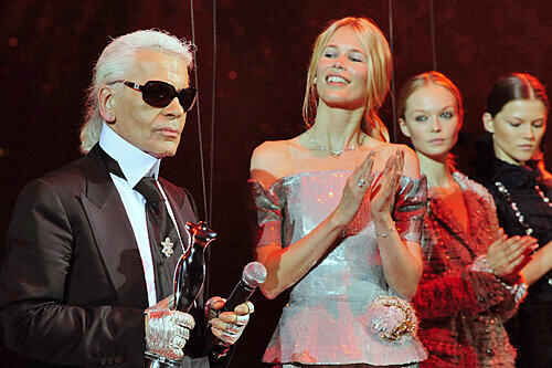 Karl Lagerfeld mit seiner Ex-Muse Claudia Schiffer.