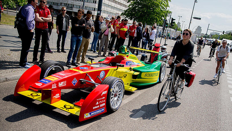 Ein Formel E-Renner in Berlin. Kommen die Rennautos bald nach München?