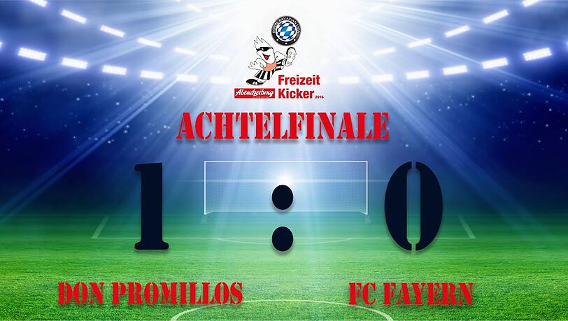 Don Promillos gewinnt gegen den Titelverteidiger mit 1:0. Don Promillos gewinnt gegen den Titelverteidiger mit 1:0.
