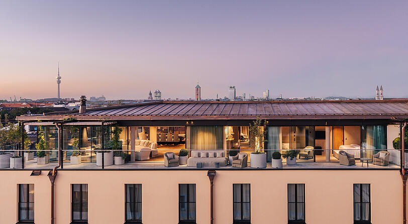 Die "Penthouse Garden Suite" nimmt das gesamte achte Stockwerk ein.