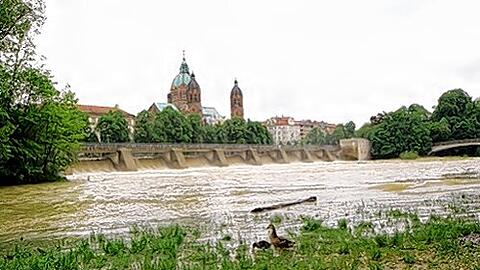 Hochwasser an der Isar