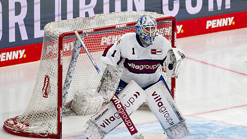 Stand beim Warm-up gegen Frankfurt schon auf dem Eis: Neuzugang Evan Fitzpatrick.