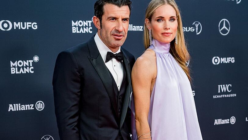Ex-Fußballer Luis Figo mit Ehefrau Helen Svedin. Ex-Fußballer Luis Figo mit Ehefrau Helen Svedin.