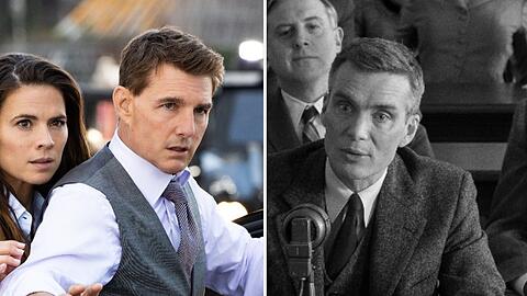 Tom Cruise (l.) auf seiner siebten "Mission: Impossible" und Cillian Murphy als "Vater der Atombome", Robert Oppenheimer.