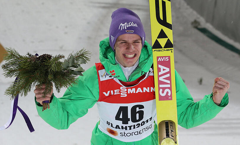 Mit zweimal Silber und einmal Gold in Lahti reichlich dekoriert: Skispringer Andreas Wellinger aus Ruhpolding.