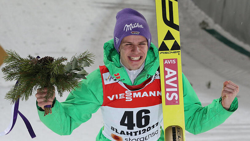 Mit zweimal Silber und einmal Gold in Lahti reichlich dekoriert: Skispringer Andreas Wellinger aus Ruhpolding. Mit zweimal Silber und einmal Gold in Lahti reichlich dekoriert: Skispringer Andreas Wellinger aus Ruhpolding.