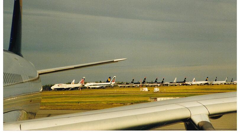Drei Tage dürfen die 43 Langstreckenflugzeuge nach dem Terrorangriff am 11. September vom Flughafen Halifax nicht starten. Der Flughafen ist ein Inlandsflughafen und nicht auf große Flugzeuge ausgelegt. Drei Tage dürfen die 43 Langstreckenflugzeuge nach dem Terrorangriff am 11. September vom Flughafen Halifax nicht starten. Der Flughafen ist ein Inlandsflughafen und nicht auf große Flugzeuge ausgelegt.