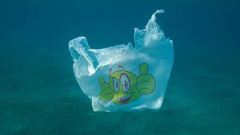 Plastiktüte im Meer. In Berlin kam der Runde Tisch Meeresmüll, der Handlungsempfehlungen gegen die Plastikverschmutzung von Nord- und Ostsee erarbeitet.