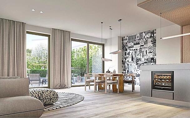 Haus mit Garten mitten in der Stadt: Auch zwei Townhouses entstehen im Rahmen des Projekts.  Visualisierung: Monvest