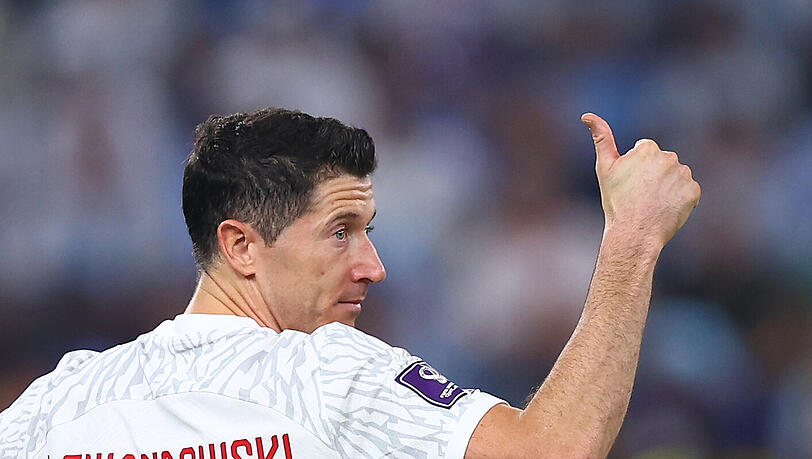 Robert Lewandowski beim Spiel Polen - Argentinien
