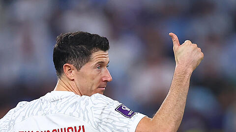 Robert Lewandowski beim Spiel Polen - Argentinien
