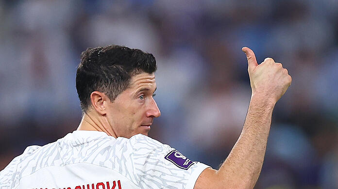 Robert Lewandowski beim Spiel Polen - Argentinien