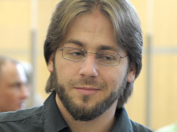 Der Angeklagte Fritz Gelowicz in Düsseldorf im Verhandlungssaal des Oberlandesgerichtes.