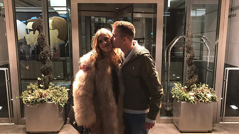 Das Date mit Eugenie Bouchard lief offensichtlich prächtig für den Collegestudenten.