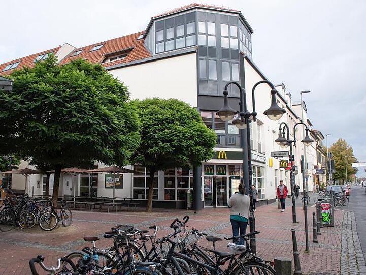 Blick auf die Reitstallstraße, Ecke Weender Straße in Göttingen. In dem Bereich wurde laut einer Polizeisprecherin der mutmaßliche Mörder festgenommen.