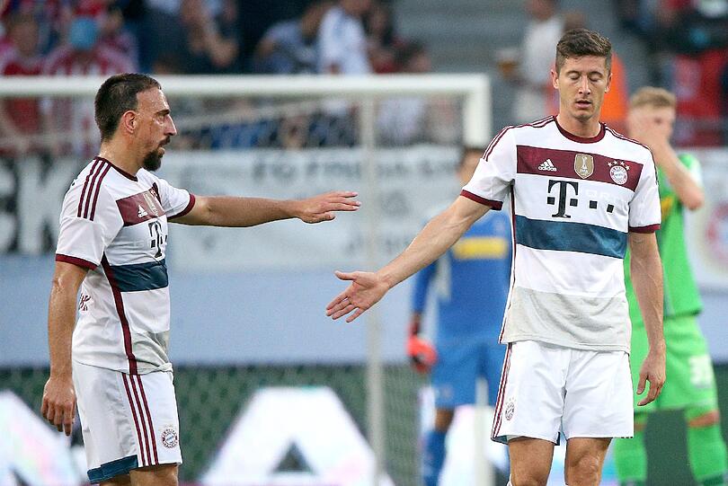 Torschützen unter sich: Robert Lewandowski und Franck Ribéry