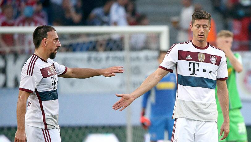 Torschützen unter sich: Robert Lewandowski und Franck Ribéry Torschützen unter sich: Robert Lewandowski und Franck Ribéry