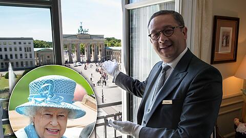 Sowohl der Blick auf das Brandenburger Tor als auch Butler Ricardo gehören zur Präsidentensuite des Hotel Adlons in Berlin dazu.