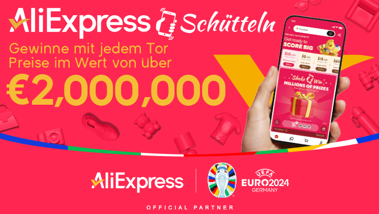 Über die AliExpress App können Nutzer:innen am "Shake & Win"-Spiel teilnehmen.
