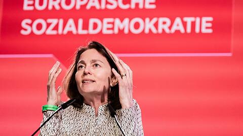Katarina Barley Anfang Mai beim Demokratiekongress von SPD und der Sozialdemokratischen Partei Europas (SPE).