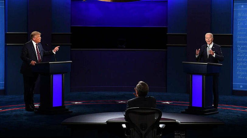 Chaotische TV-Debatte: Donald Trump, Moderator Chris Wallace und Joe Biden