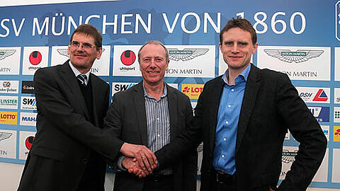 Heinz Schmidt (l.) mit Präsident Hep Monatzeder (Mitte) und Ex-Vize-Präsident Christian Holzer.