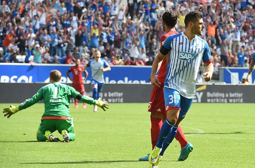 Hoffenheims Kevin Volland brauchte nur neun Sekunden für sein Tor gegen den FC Bayern München.
