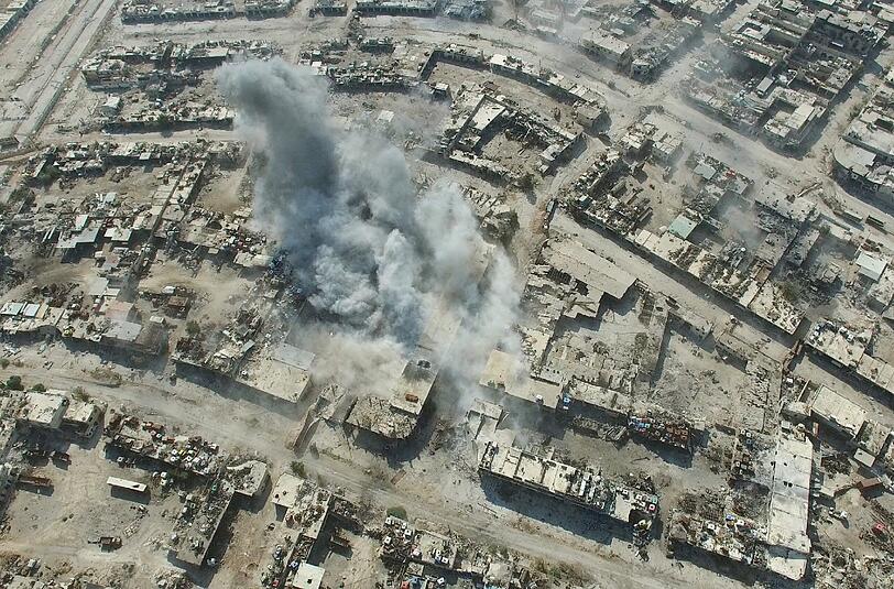 Luftangriff auf Aleppo. Foto: Michael Alaeddin/Sputnik