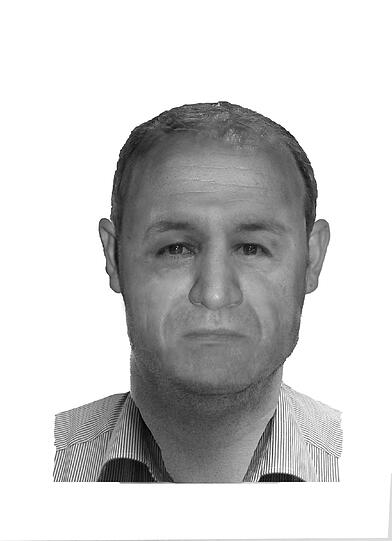 So in etwa soll der Mann ausgesehen haben. Die Angaben der Polizei: Ca. 40 Jahre ggf. auch älter wie 50 Jahre, ca. 170 cm groß, ca. 73 kg schwer, braune Augen.