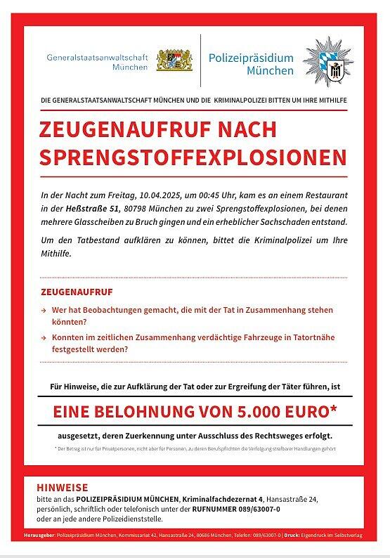 Das Plakat der M&uuml;nchner Polizei.