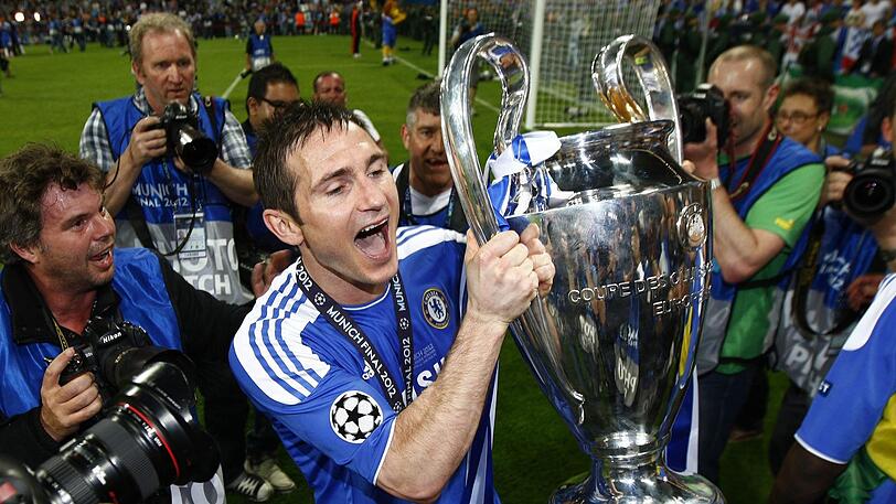 Drama dahoam: Frank Lampard, der heutige Chelsea-Trainer, bejubelt den Triumph in München am 19. Mai 2012.