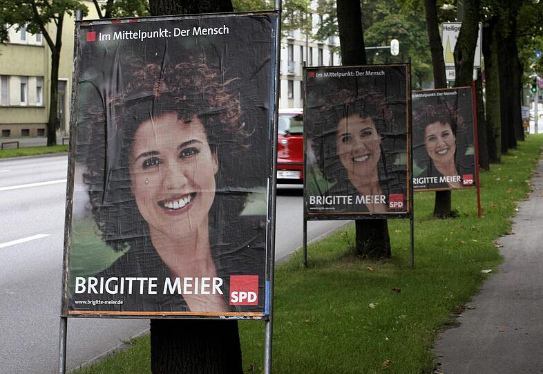 Brigitte Meier: mit diesen Wahlplakaten bewarb sie sich 2005 für den Bundestag.