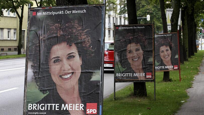 Brigitte Meier: mit diesen Wahlplakaten bewarb sie sich 2005 für den Bundestag.