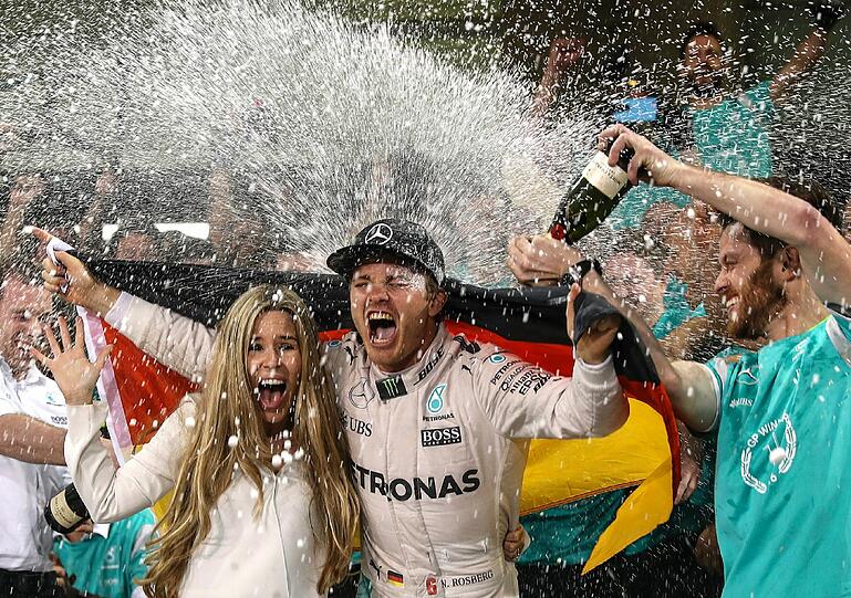 Bejubelten Rosbergs WM-Titel gemeinsam: Nico Rosberg und seine Vivian.
