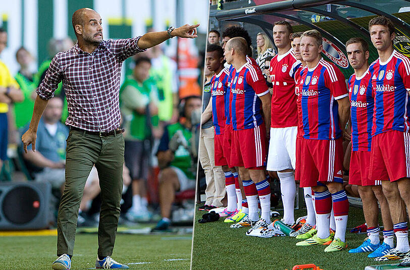 Pep Guardiola vermisste gegen die MLS-All-Stars das "Fair Play". Zum ersten Mal wieder mit an Bord: Die Weltmeister um Bastian Schweinsteiger und Philipp Lahm.