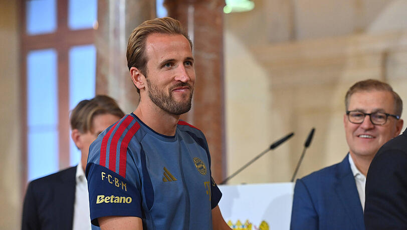 Bayerns Superstar: Harry Kane am Mittwoch in der Staatskanzlei.