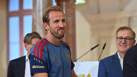 Bayerns Superstar: Harry Kane am Mittwoch in der Staatskanzlei.