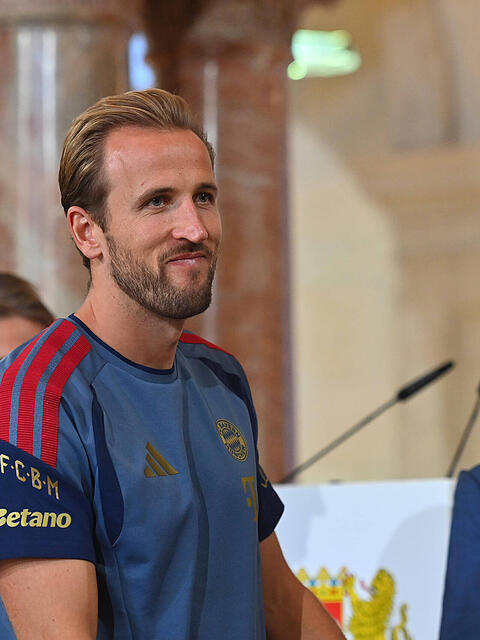 Bayerns Superstar: Harry Kane am Mittwoch in der Staatskanzlei.