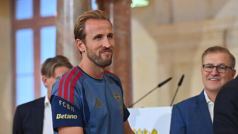 Bayerns Superstar: Harry Kane am Mittwoch in der Staatskanzlei.