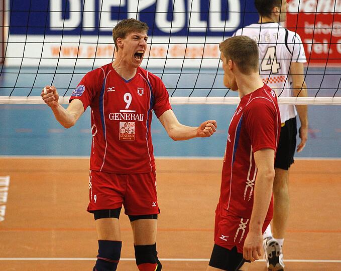 Packende Szenen im Endspiel zwischen Generali Haching und den Berliner Volleys.