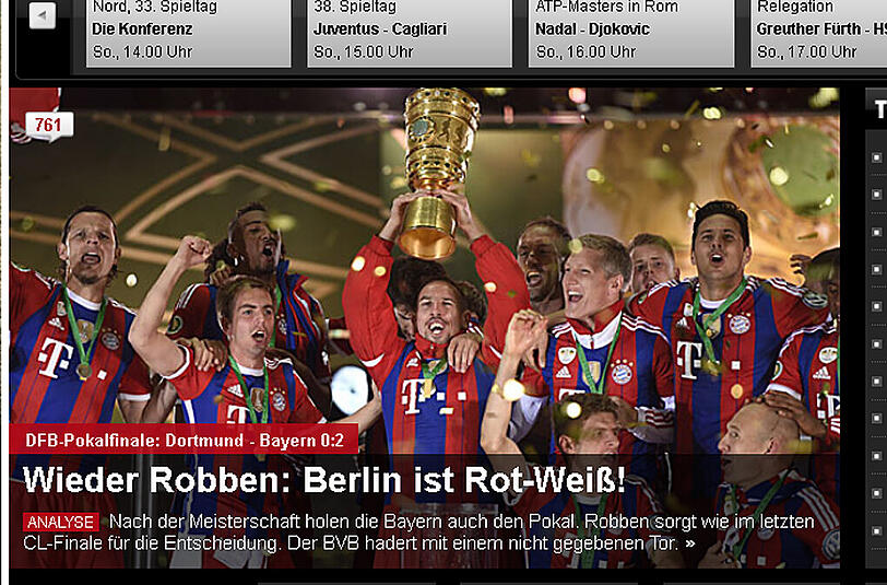 Die Vereinsfarben des FC Bayern bemüht "spox.com"