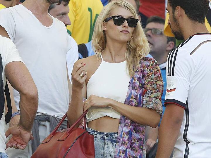 Lena Gercke fieberte während des Viertelfinals
