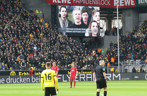 Mit einer Videobotschaft vor dem Spiel bezog die Borussia klar Position gegen Rechtsextremismus.