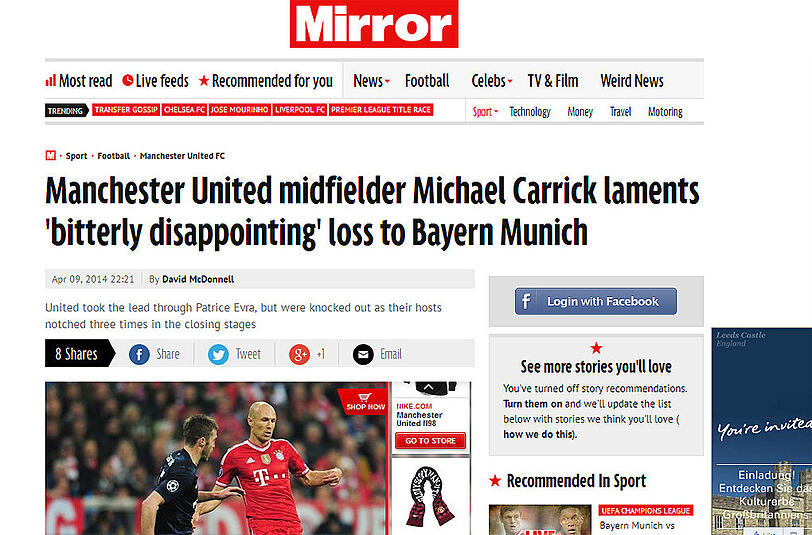 Carrick ist bitter enttäuscht: Das schreibt der Mirror