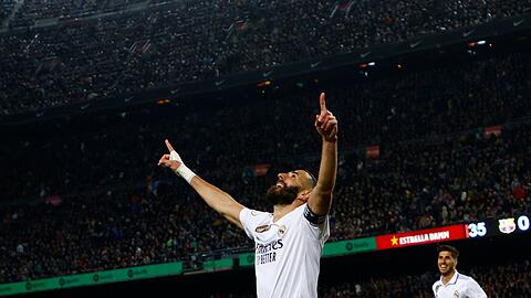 Steuerte beim 4:0 in Barcelona drei Tore bei: Real-Stürmer Karim Benzema.