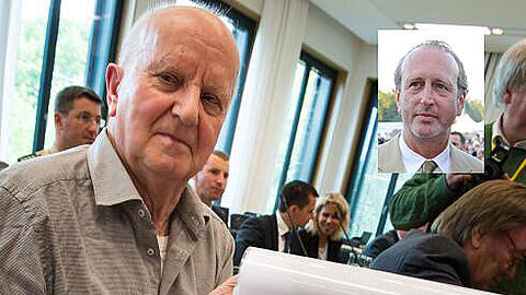 Der verurteilte Dreifachmörder Roland S. bei einer Anhörung des Untersuchungsausschusses im Landtag. Im Rechtsstreit mit Hubert Haderthauer (kleines Bild) geht es um ein Rolls-Royce-Modell.