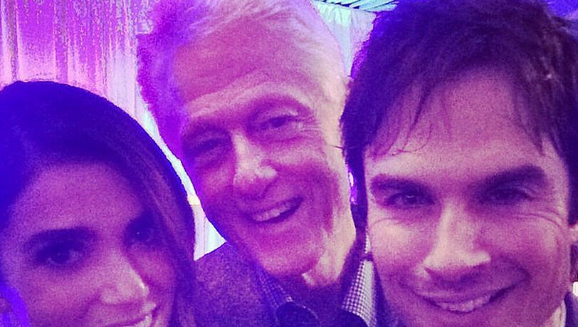 Nikki Reed, Bill Clinton und Ian Somerhalder Nikki Reed, Bill Clinton und Ian Somerhalder