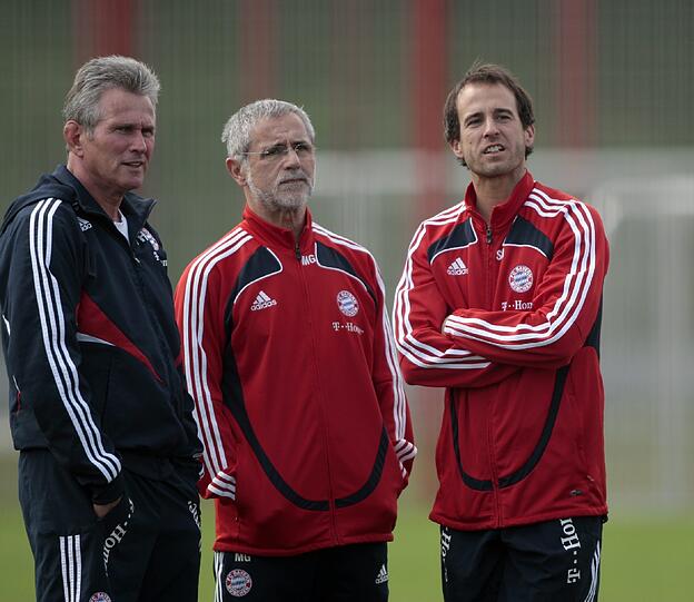 Gerd Müller mit Jup Heynckes und Mehmet Scholl.