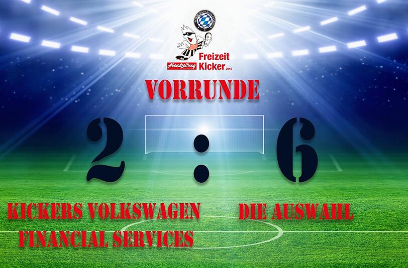Die Auswahl siegt gegen die Kickers Volkswagen Financial Services mit 2:6.